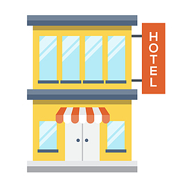 卡通商店外观设计矢量图