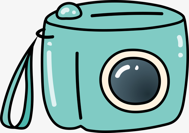 卡通蓝色清新拍立得