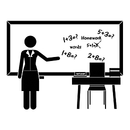 黑色手绘扁平课堂教学