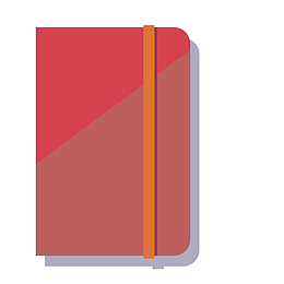 卡通扁平化红色书本png