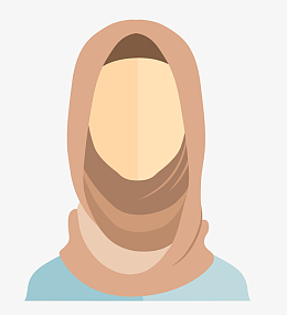 卡通扁平化头戴头纱外国印度女人