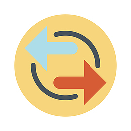 黄色圆弧箭头元素