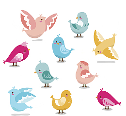 矢量卡通小鸟