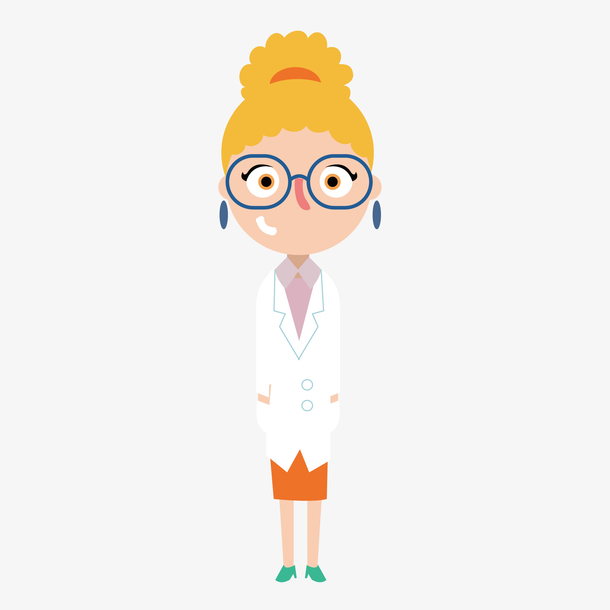 黄色头发卡通女医生