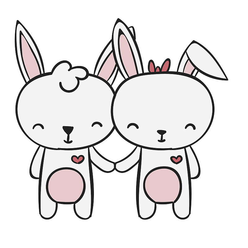 简笔绘画可爱动物兔子