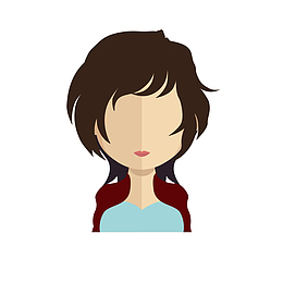 卡通扁平化科技女人人头