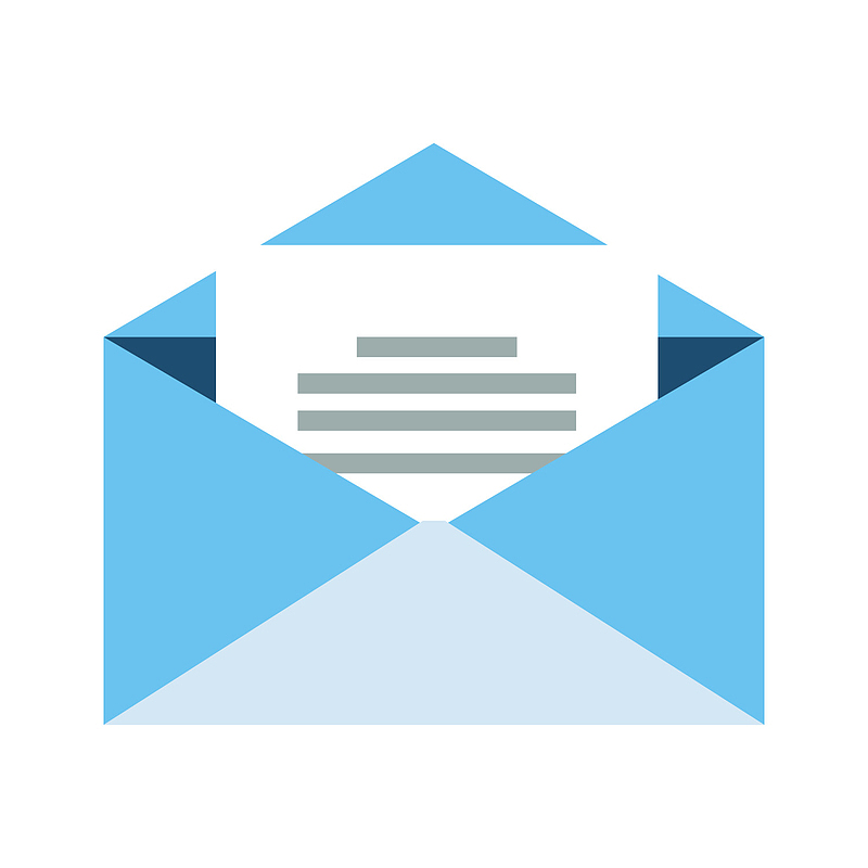 蓝色三角形文件邮箱