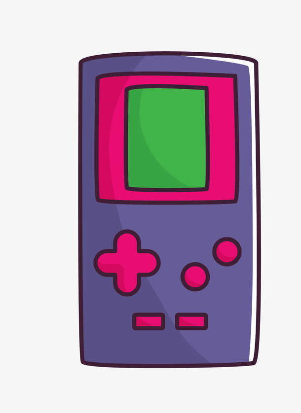 矢量卡通简洁扁平化游戏机