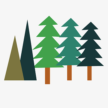 几何松树植物卡通插画