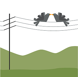 手绘扁平化电线杆