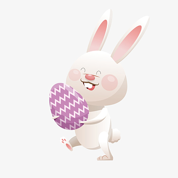 灰色扁平化小兔子卡通插画