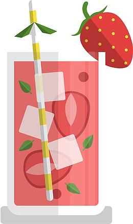 卡通手绘好喝饮料插画装饰