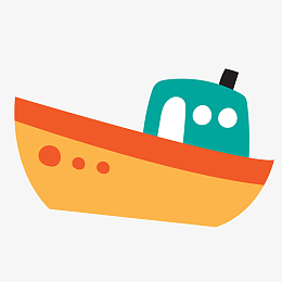 彩色圆角创意船元素