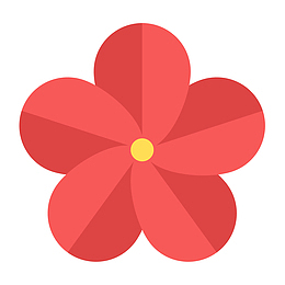 彩色圆弧花朵卡通插画