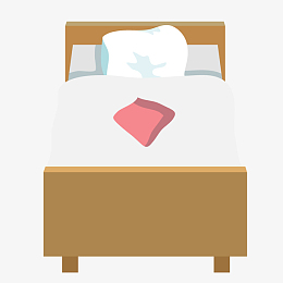 扁平化室内双人床插图矢量