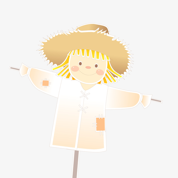 卡通稻草人设计矢量图