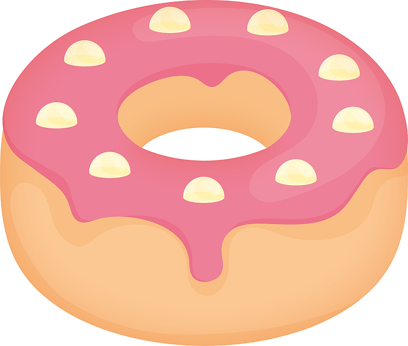 粉色甜甜圈免抠图