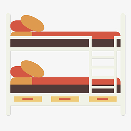 卡通扁平化上下铺设计