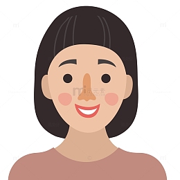 卡通扁平化微笑的女性人物设计