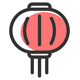 红色手绘灯笼元素