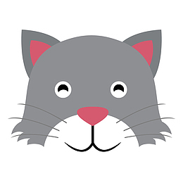 灰色小猫卡通插画