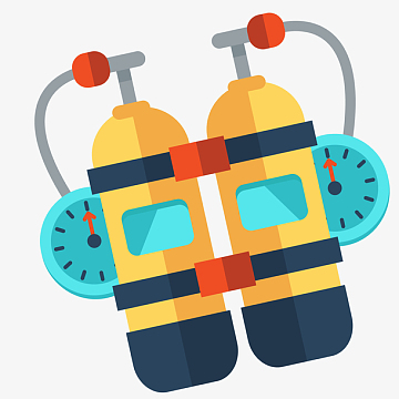 创意扁平化氧气瓶矢量图