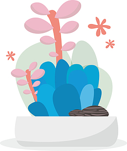 卡通美丽的绿植盆栽图