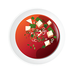 白色盘子汤菜食物元素