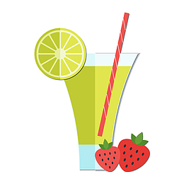 绿色扁平化饮料元素