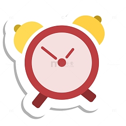 闹钟贴纸设计矢量图