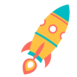 卡通扁平化火箭设计