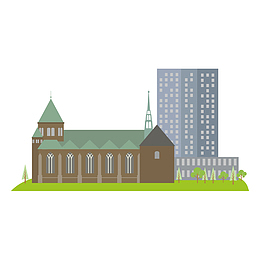 扁平化标志性德国建筑旅游景点矢