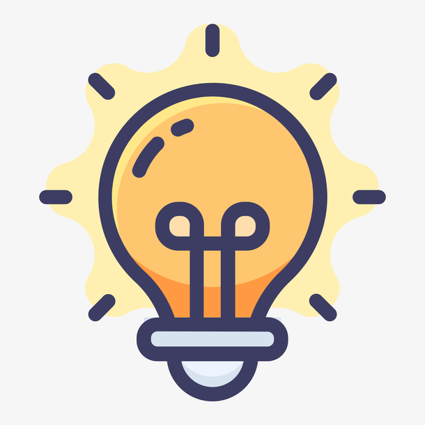 彩色扁平化电灯元素