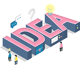 矢量3D扁平化设计想法立体字