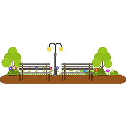 公园的风景设计矢量图