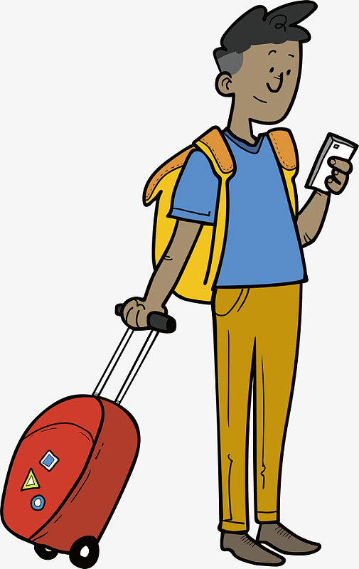 卡通旅游人物中东背包客素材