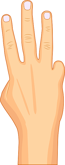 黄色发誓手指手势