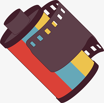 相机胶卷元素矢量素材