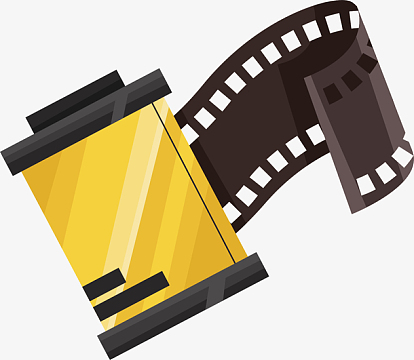 矢量图剪辑录像带epsjpg简约清新的电影宣传背景jpg柯达胶卷黄色背景