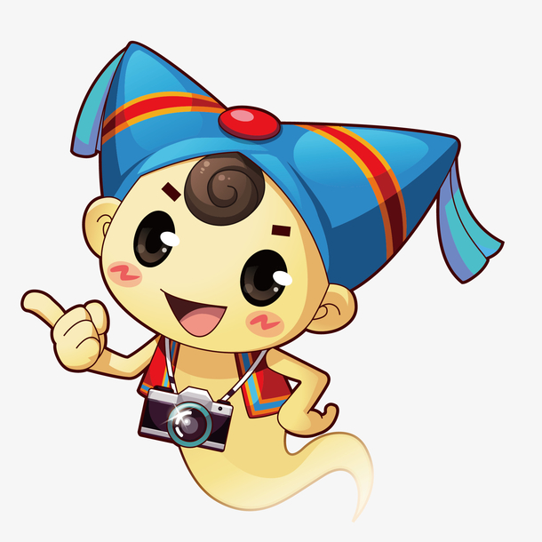 矢量卡通相机男孩