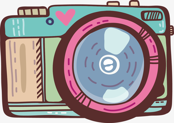 可爱蓝色大镜头相机素材