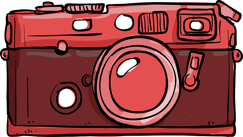 红色卡通照相机