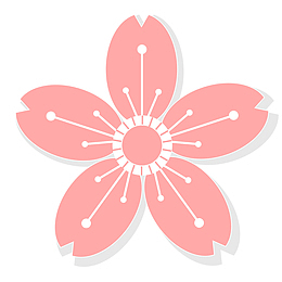 粉色手绘桃花花瓣矢量图形