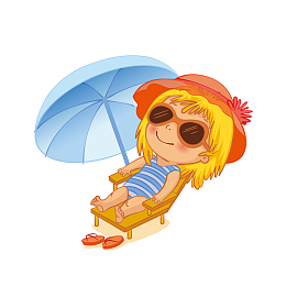 矢量休闲晒太阳可爱女生
