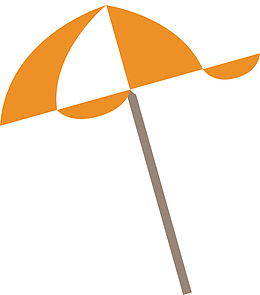 黄色太阳伞卡通插画