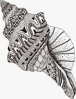 手绘装饰田螺花纹图片