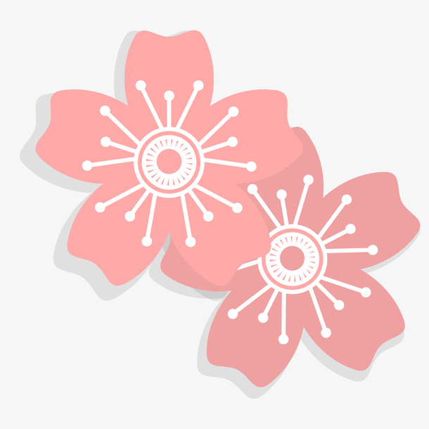 手绘桃花花瓣矢量图形