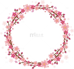 浪漫桃花装饰花环