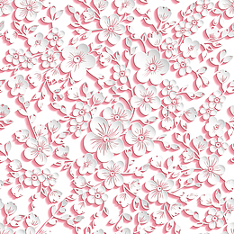 卡通白色立体桃花矢量图