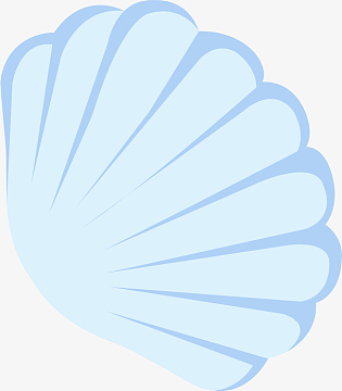 蓝色卡通扁平贝壳